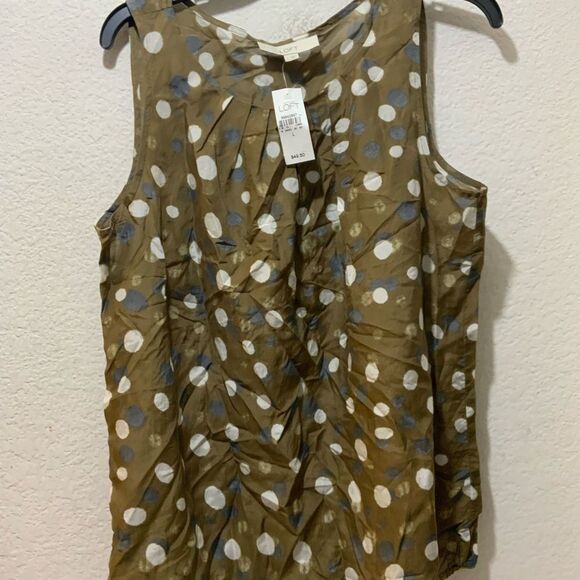 New Ann Taylor LOFT  Top cotton and silk elastic hem - Picture 3 of 8